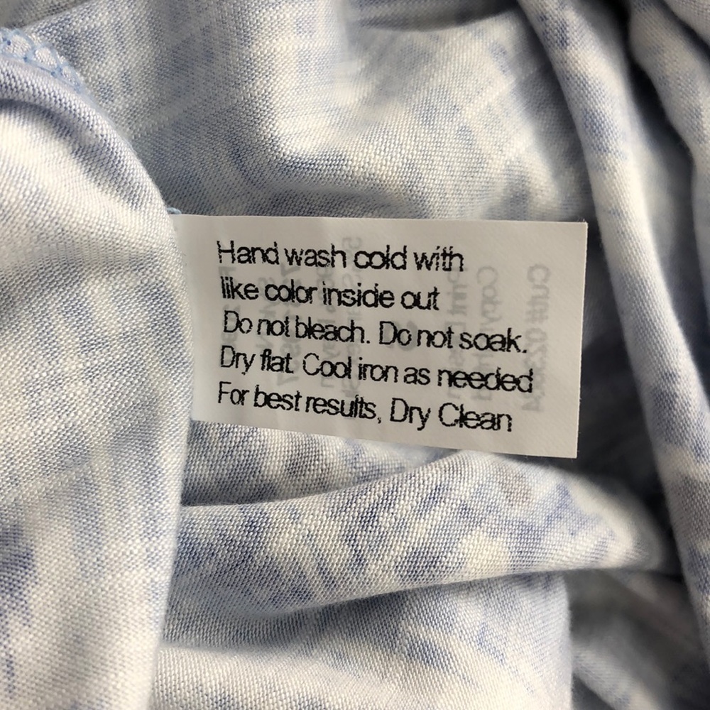 Tori Richard Blue White Print Tunic Dress - Picture 7 of 7